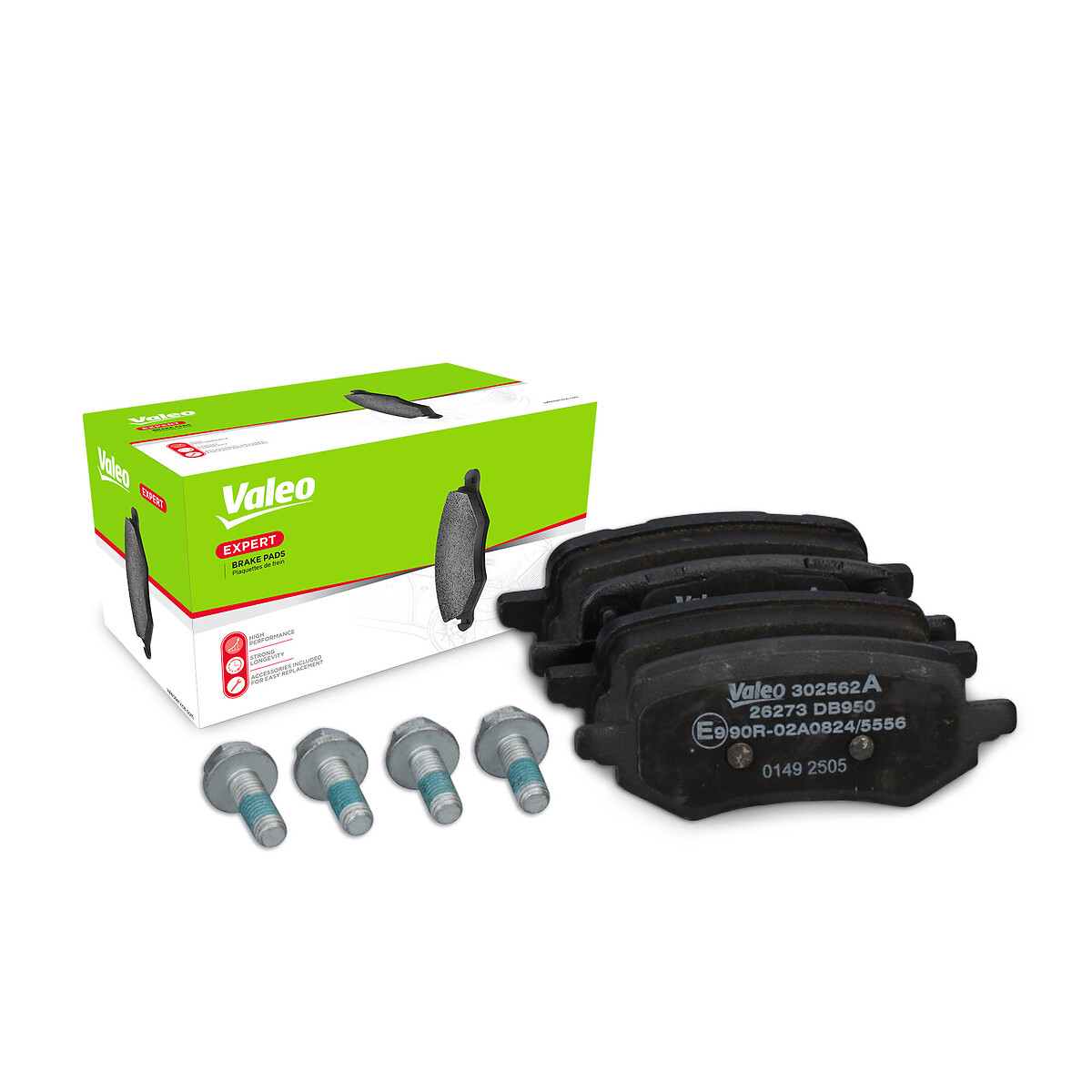Jeu de 4 plaquettes de frein VALEO ref. 302562A